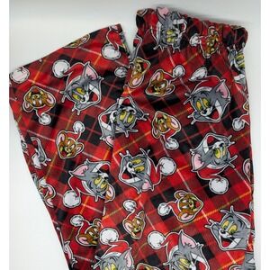 Tom‎ And Jerry Pajama Pants Women's Large Red Santa Hat Christmas Rare